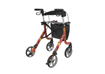 Preview: Rehasense Space LX Rollator Flower, der Leichtgewichtrollator im verspielten Flower Design