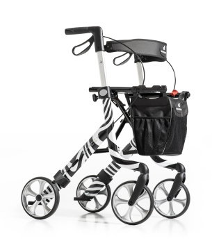 Preview: Rehasense Space LX Rollator Zebra, der Leichtgewichtsrollator im markanten Zebra Design