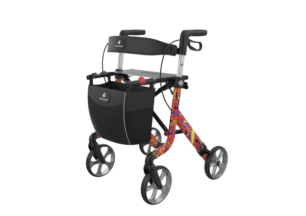 Rehasense Space LX Rollator Flower, der Leichtgewichtrollator im verspielten Flower Design