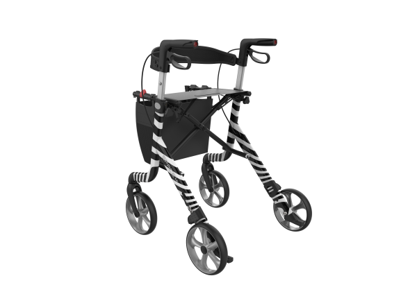 Rehasense Space LX Rollator Zebra, der Leichtgewichtsrollator im markanten Zebra Design
